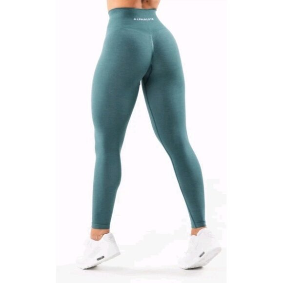 Alphalete Pants - Womens Alphalete Light Blue Workout Active Running Leggings Size Small